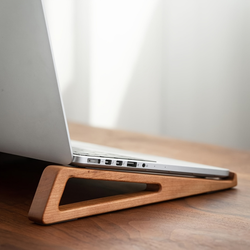 Cooling Stand Tablet - Taşınabilir Katlanabilir Ahşap Dizüstü Bilgisayar Standı