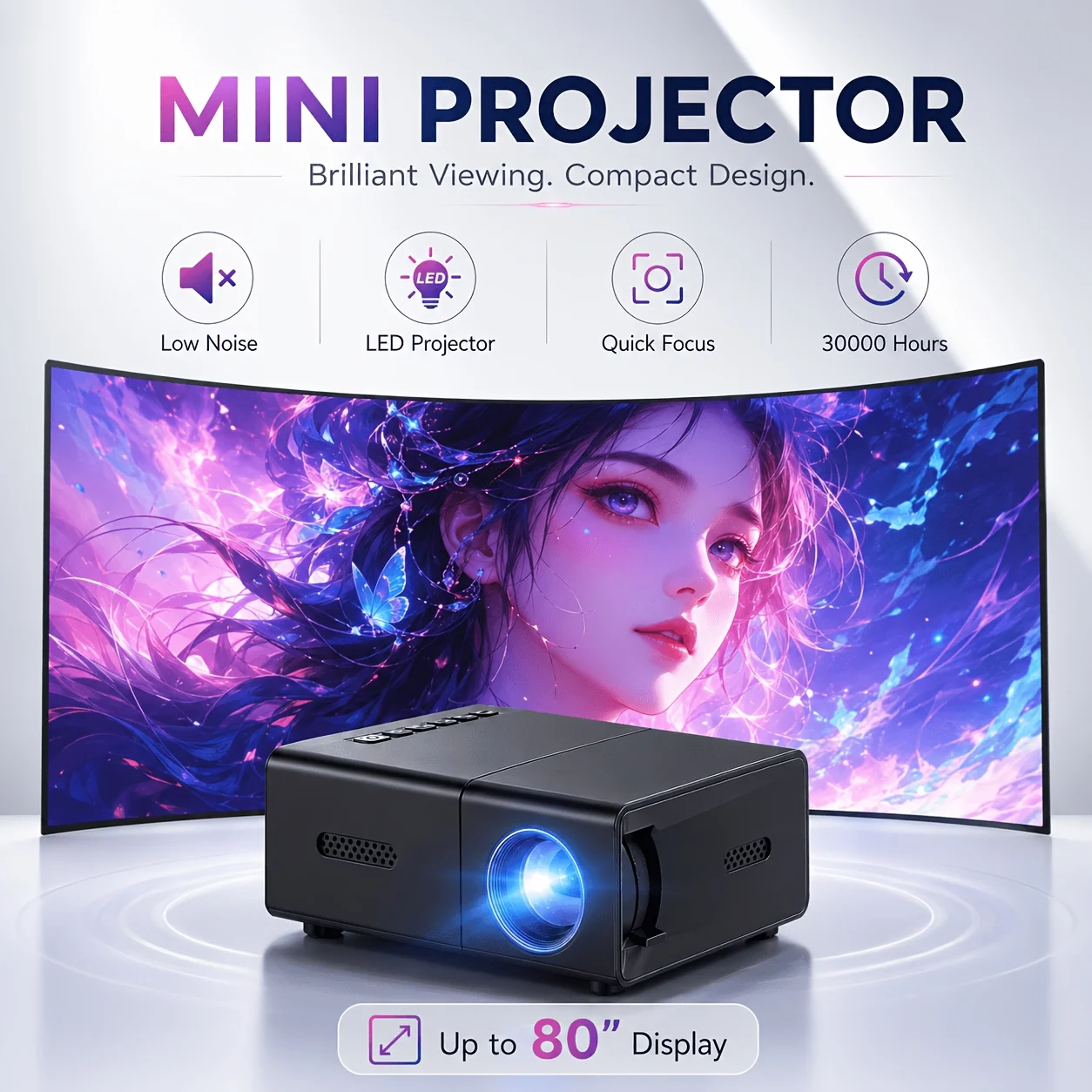 Mini taşınabilir projektör, ev - Android Tablet Gaming Accessories incelemesi ve fiyatı